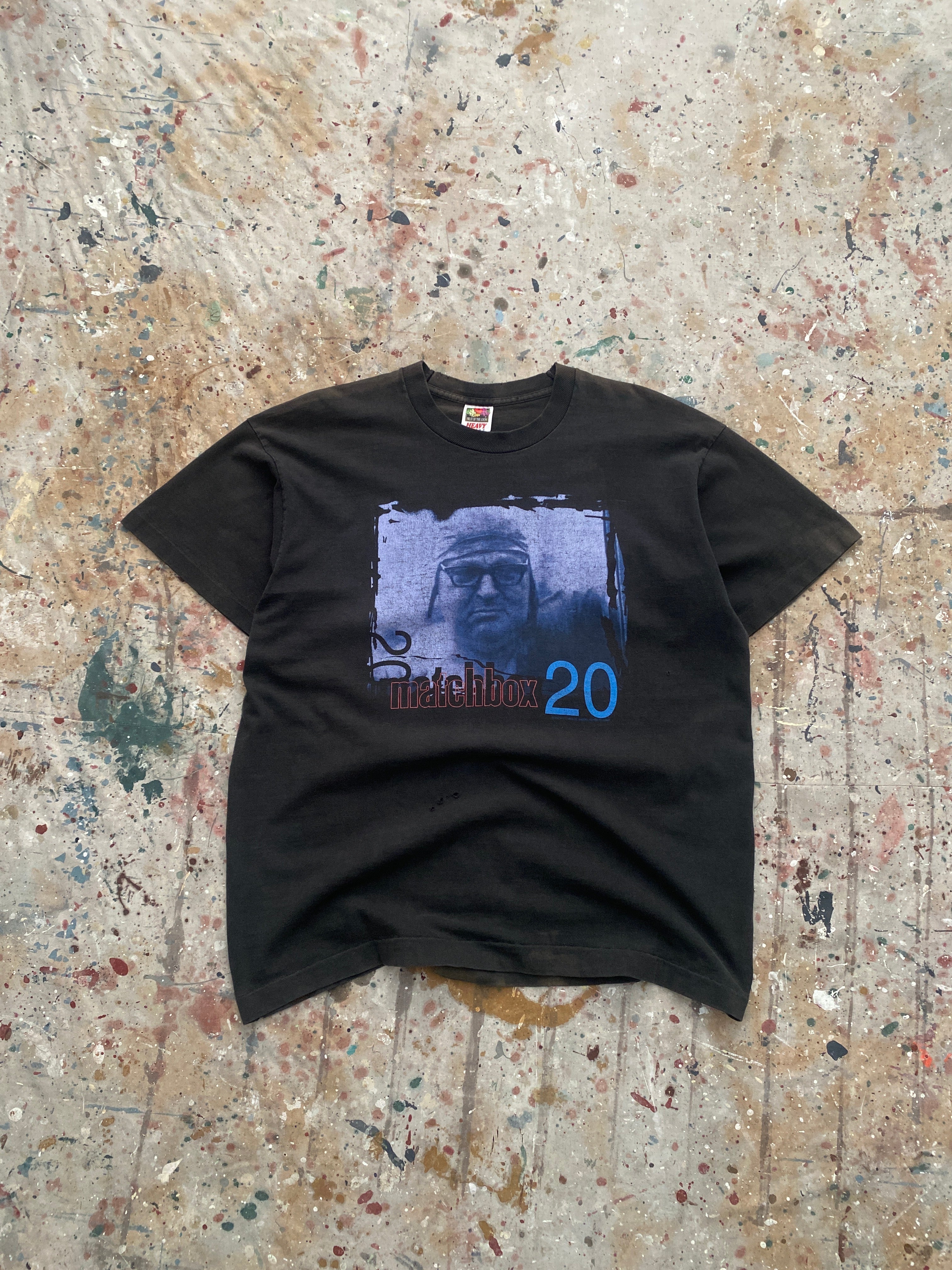 1997 faded black distressed matchbox 20 tee