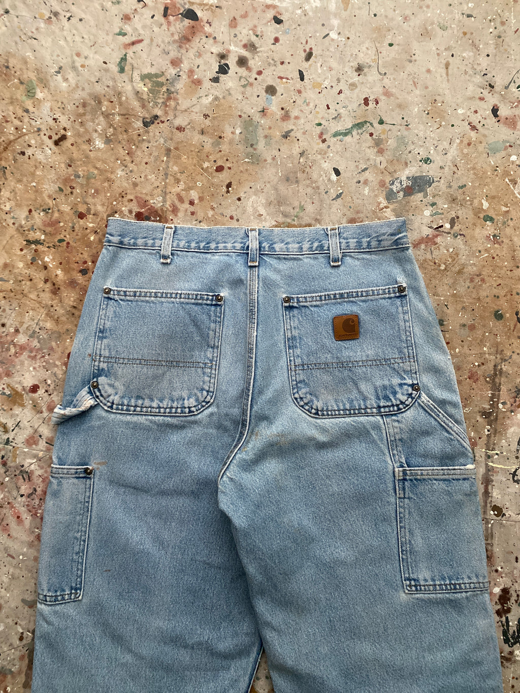 carhartt denim double knee dungarees