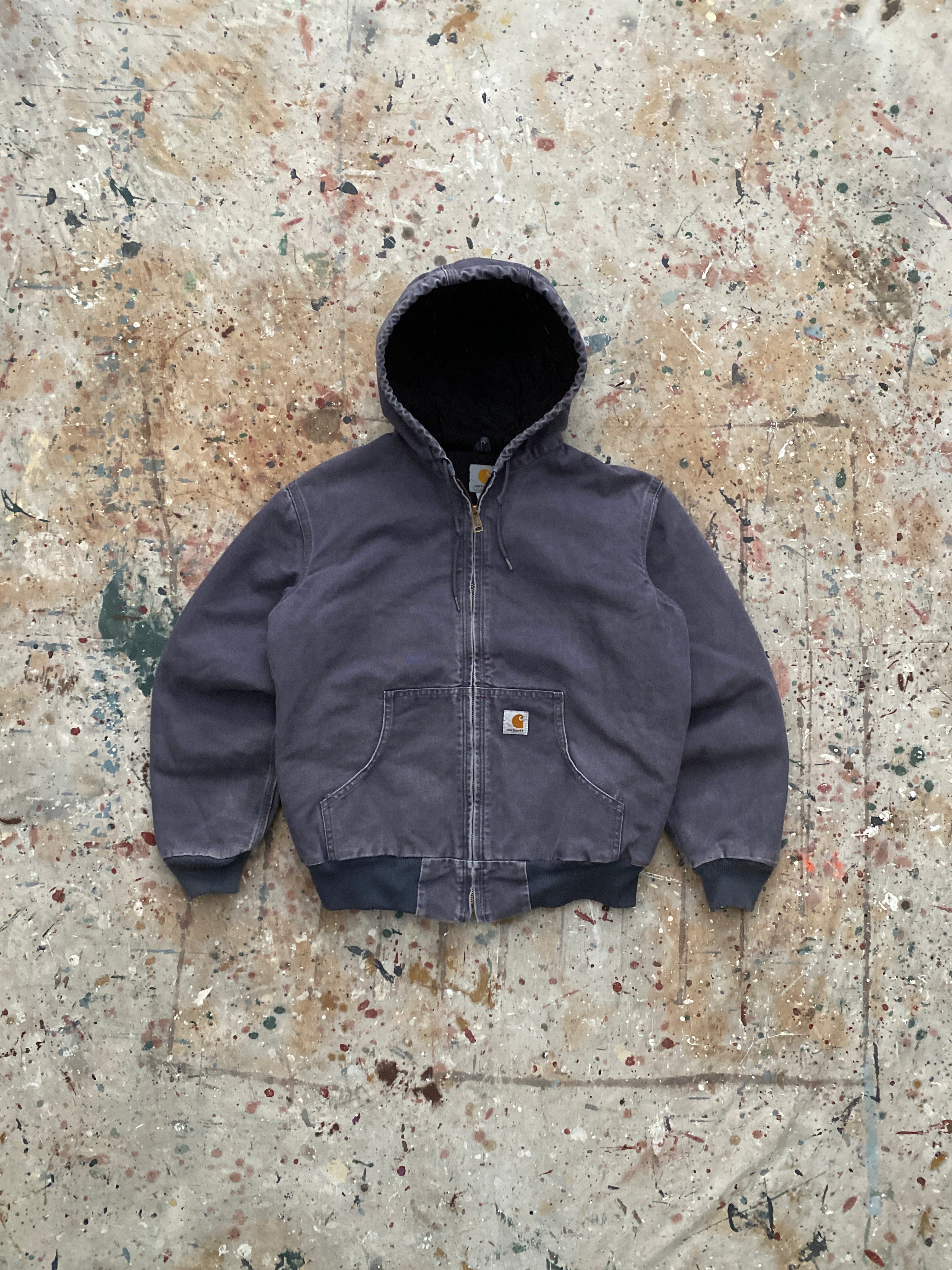 00s faded blue hooded carhartt jacket