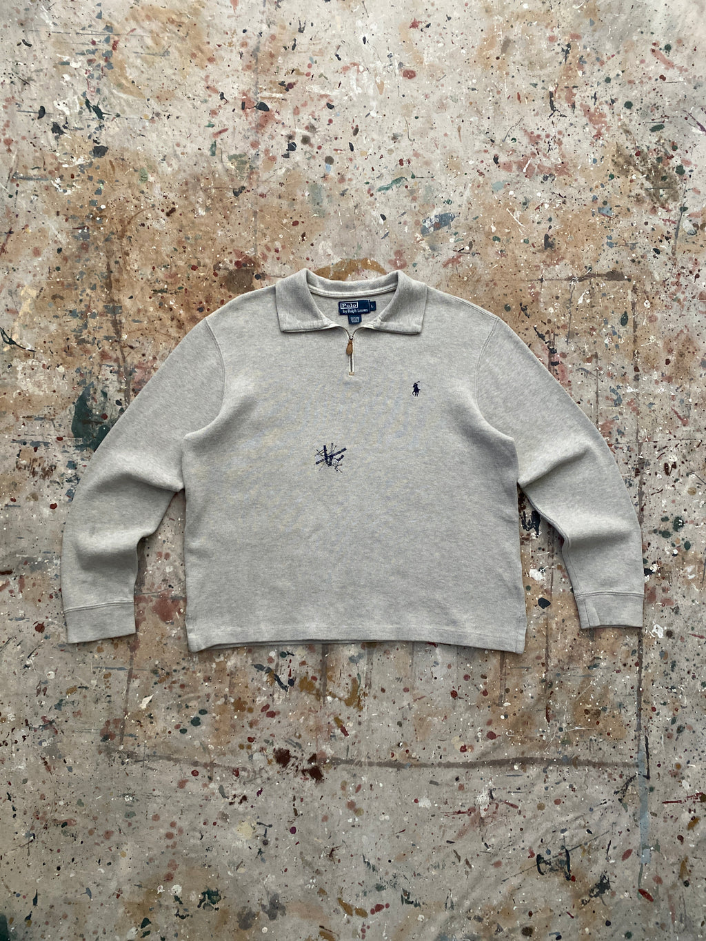 90s PRL repaired quarter zip sweater