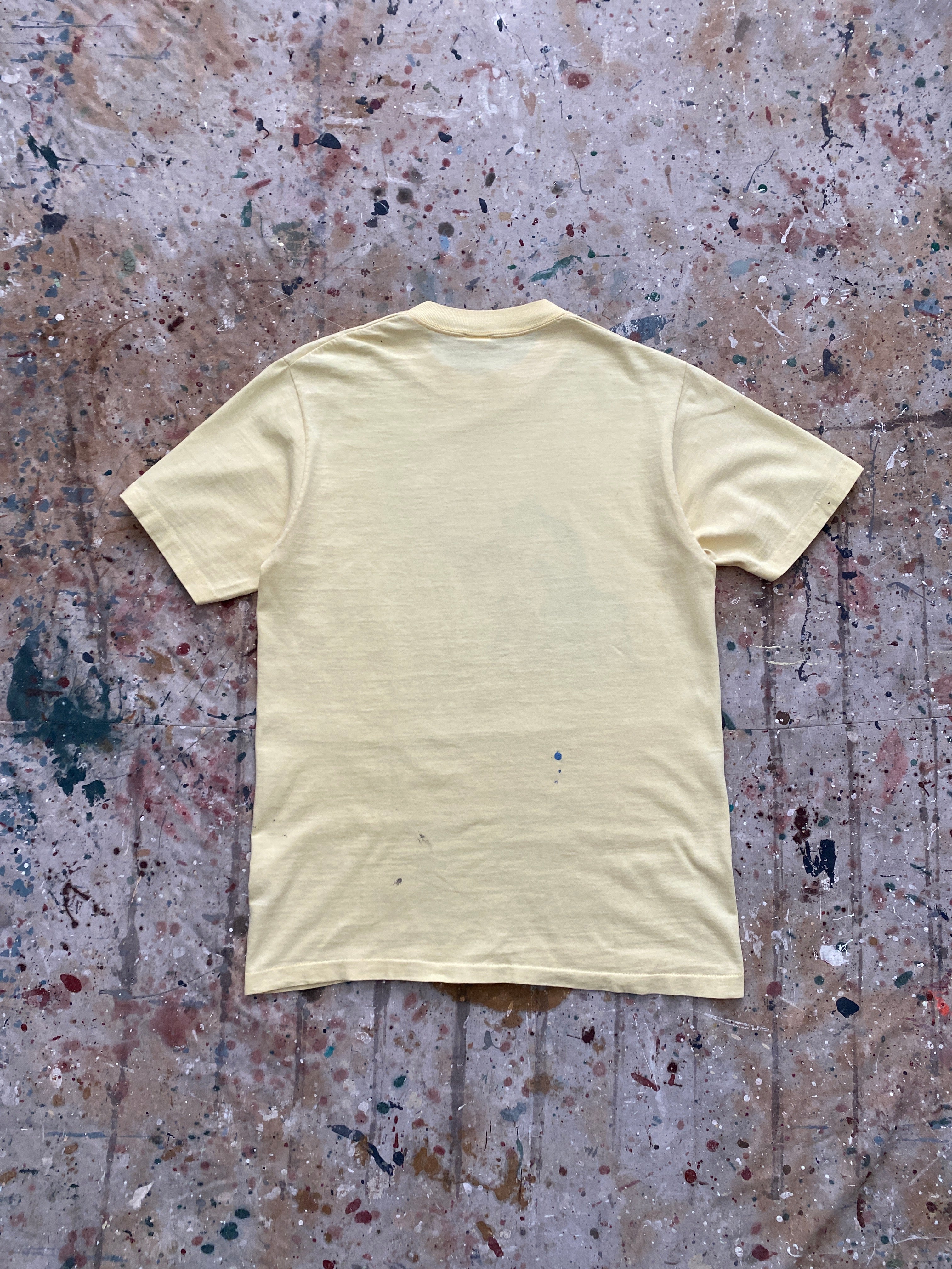 70s pale yellow b kliban painter tee