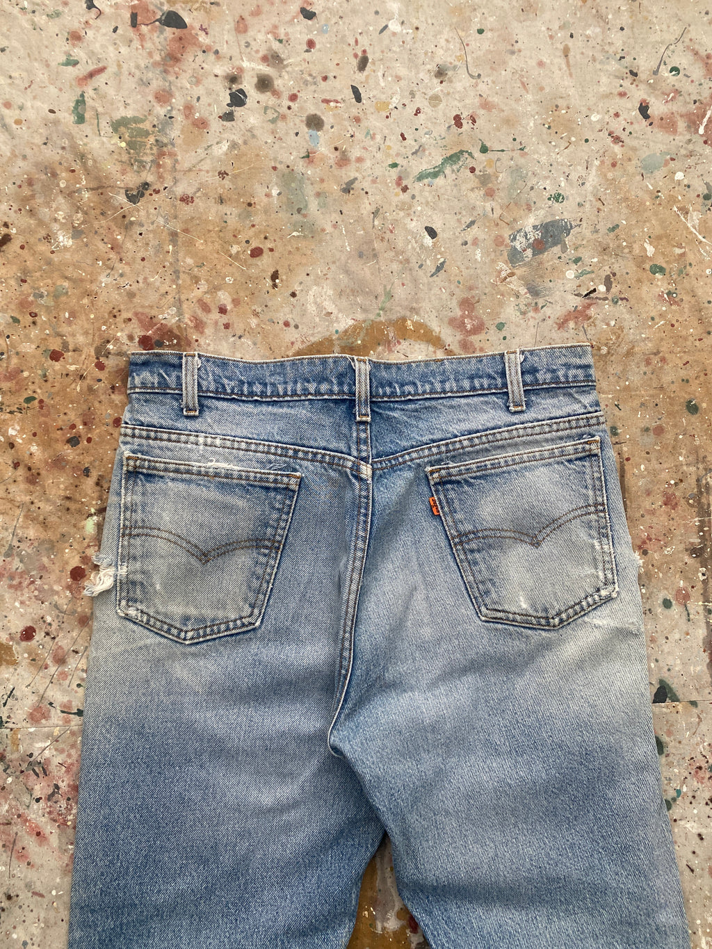 80s levi's 517 distressed patched jeans