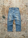 90s distressed carhartt blue jeans