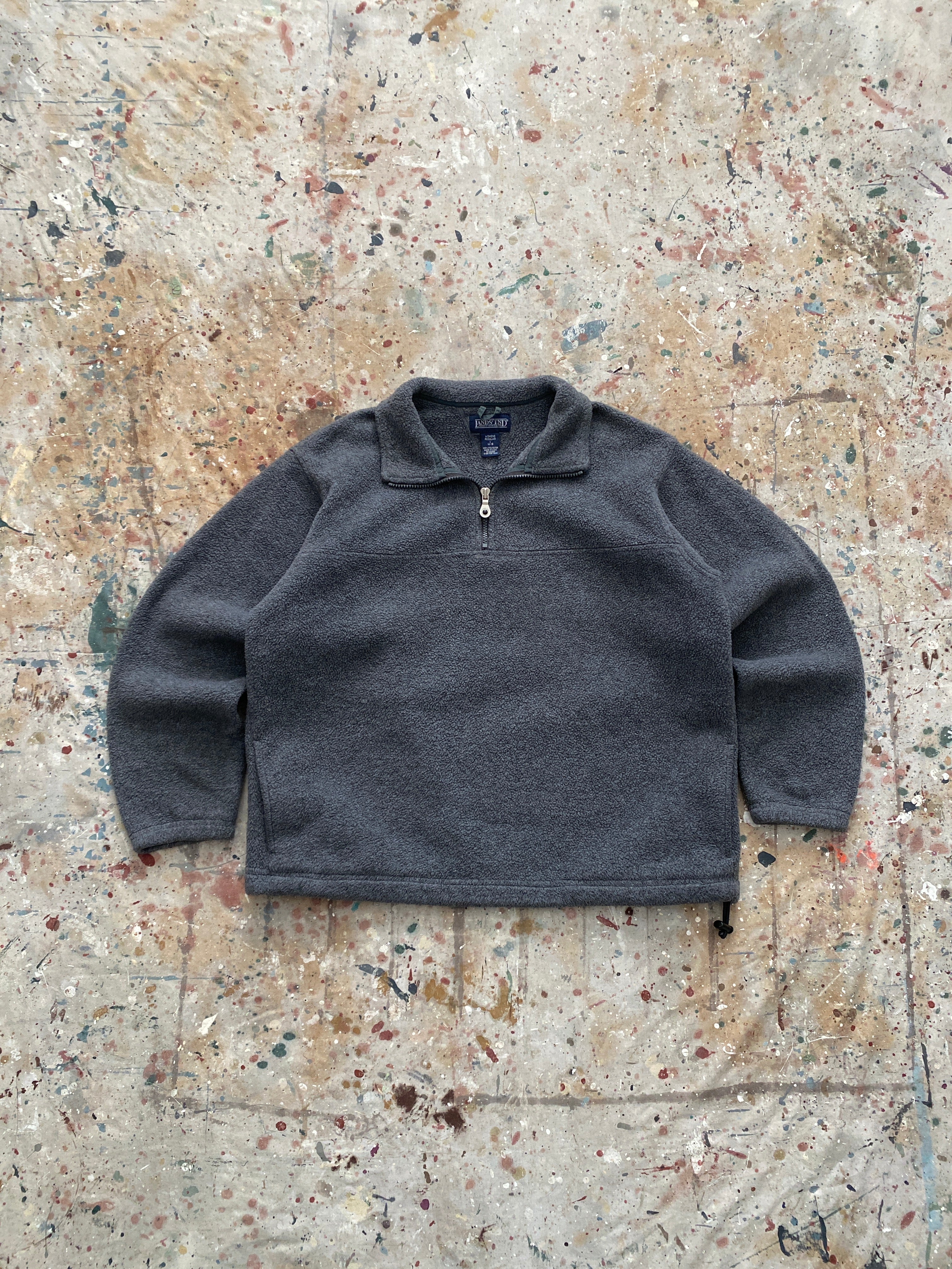 90s gray quarter zip fleece