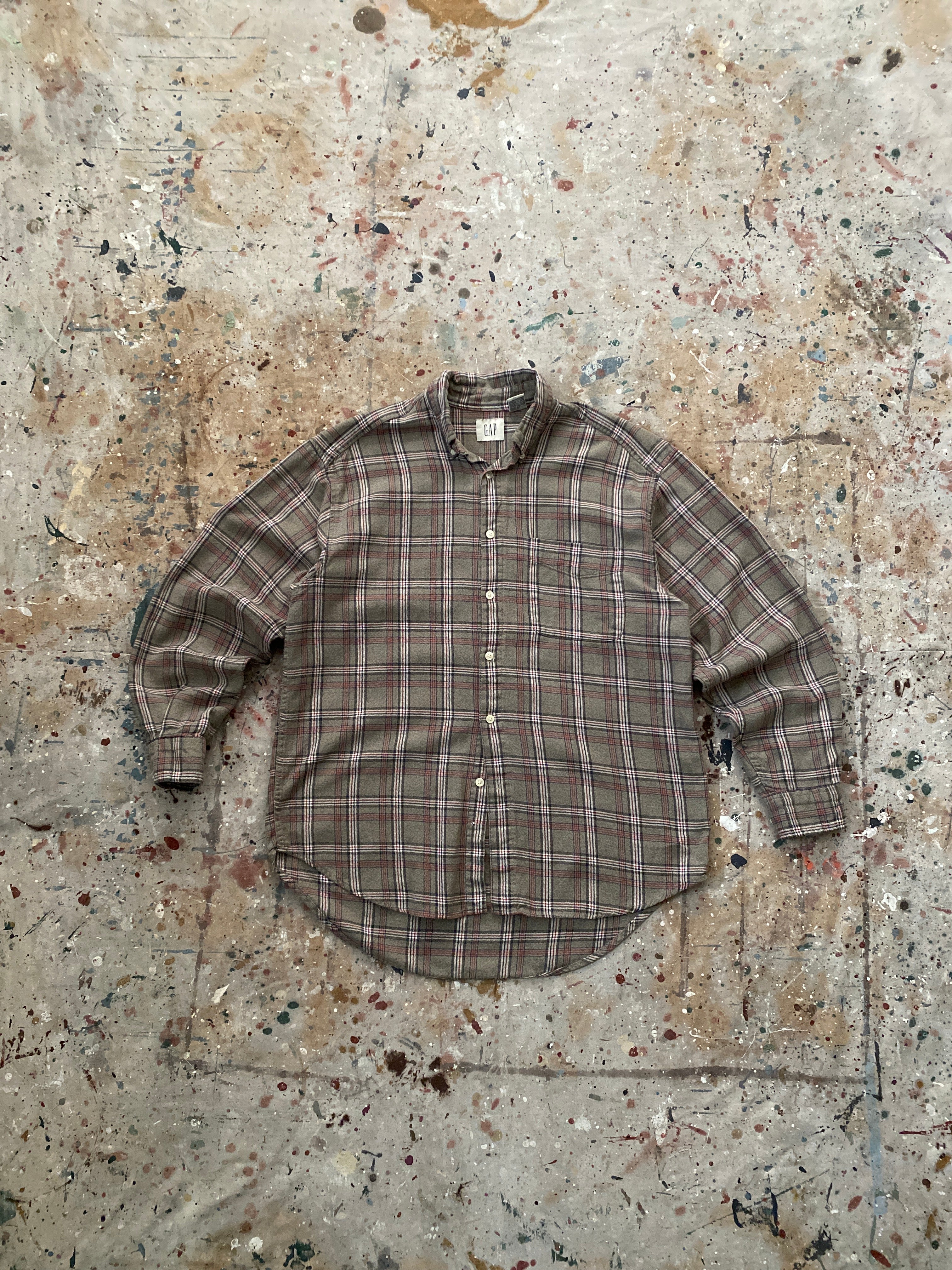 90s GAP gray flannel button down shirt