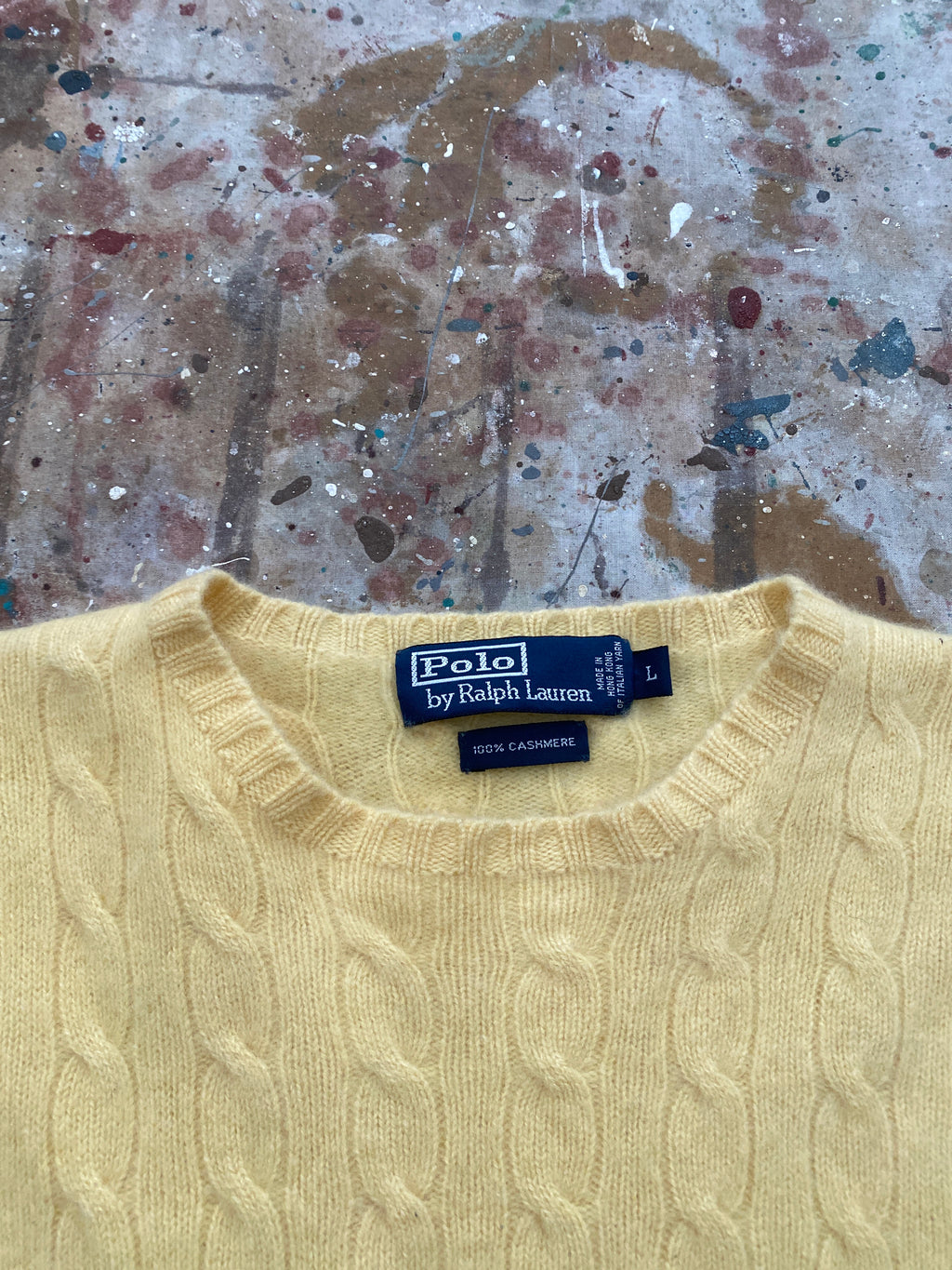 90s pale yellow PRL cashmere sweater