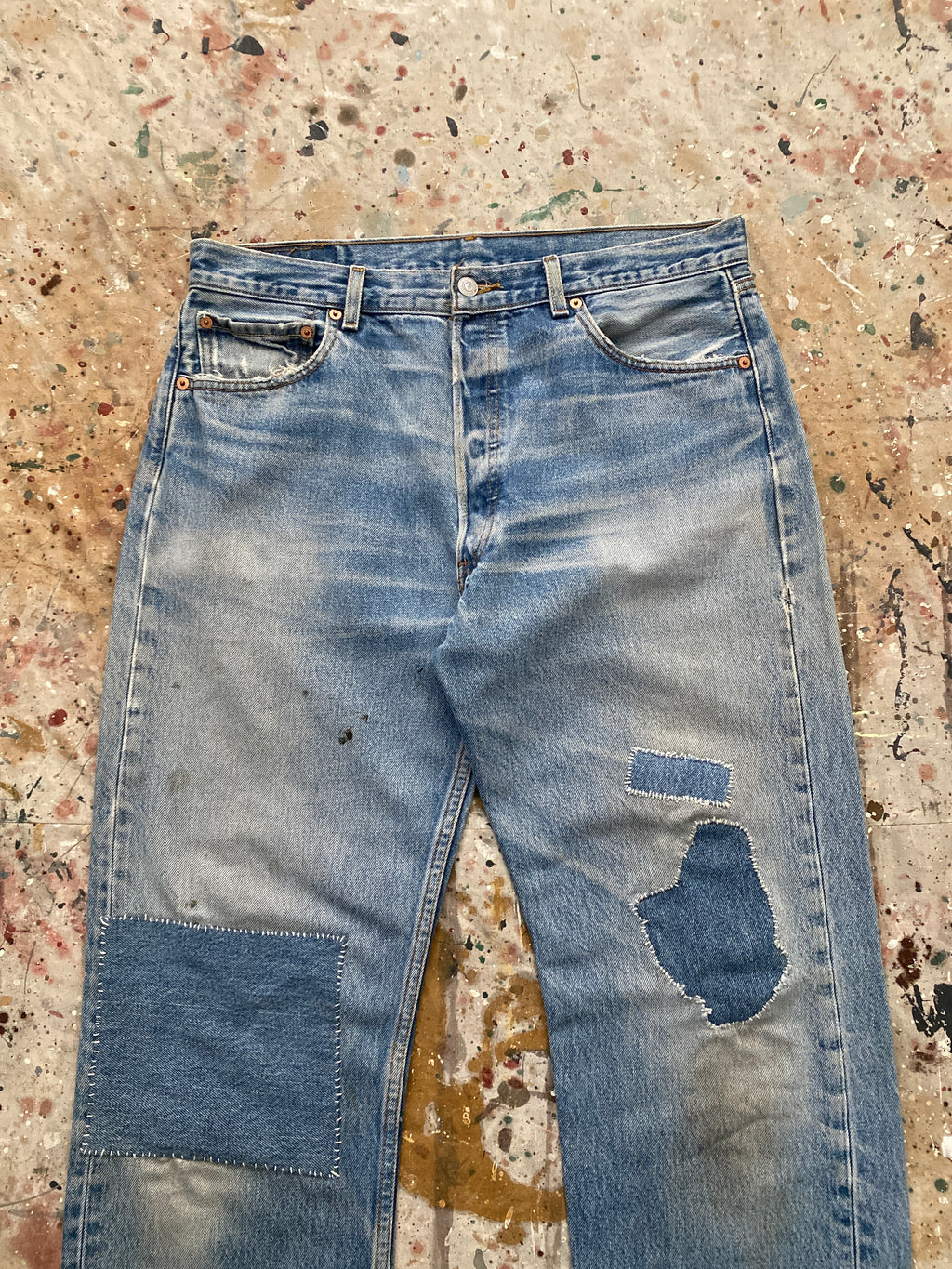90s levi's patchwork 501 jeans