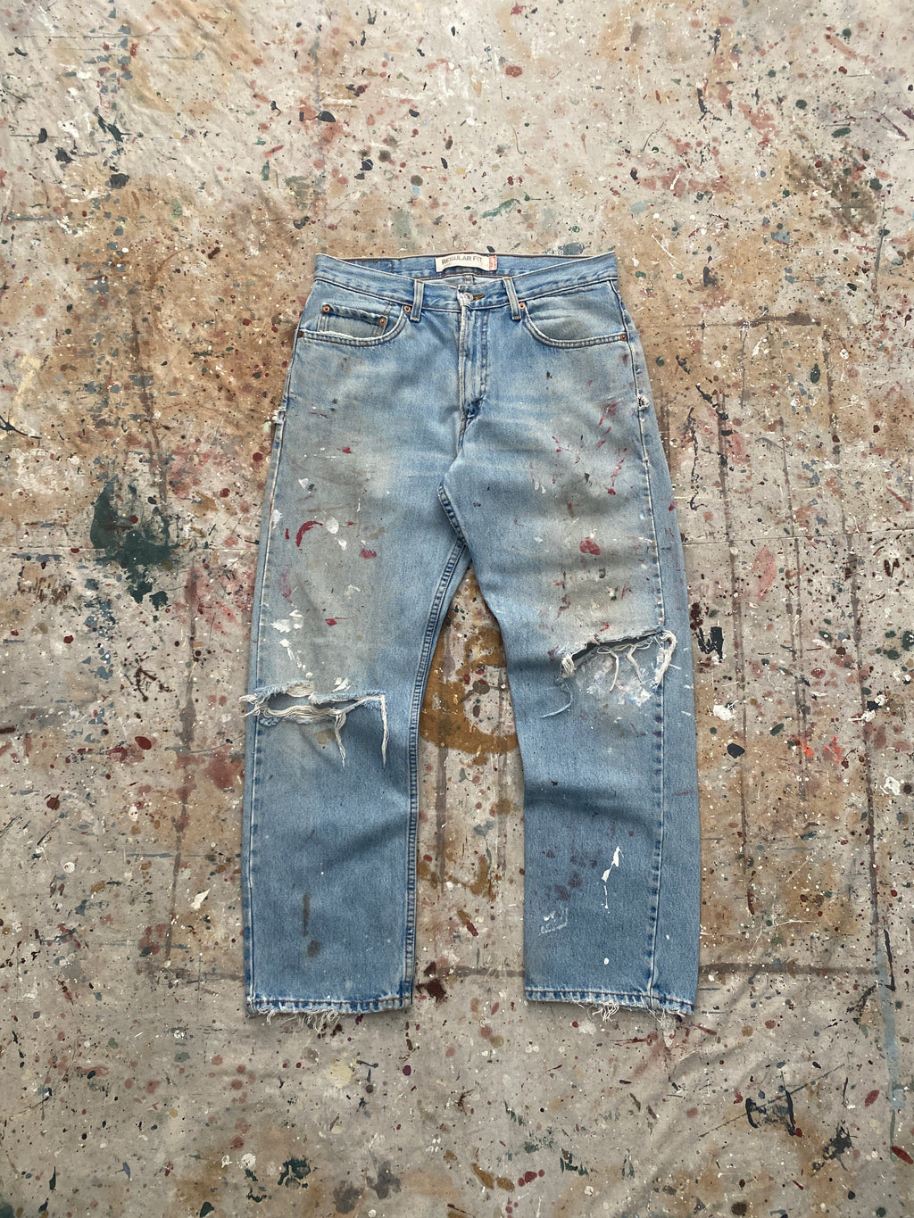 00s levi's 505 distressed painter jeans