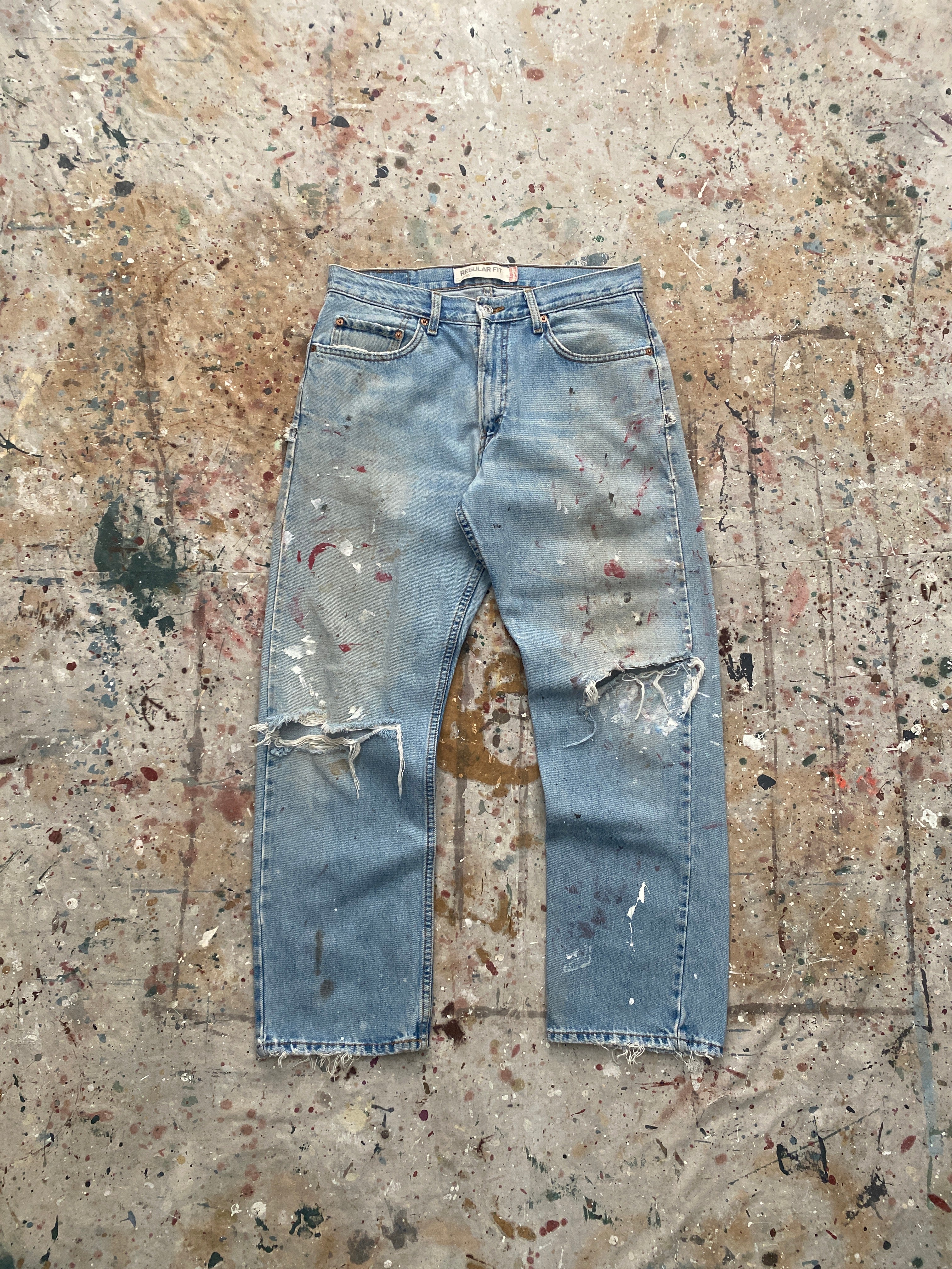 00s levi's 505 distressed painter jeans