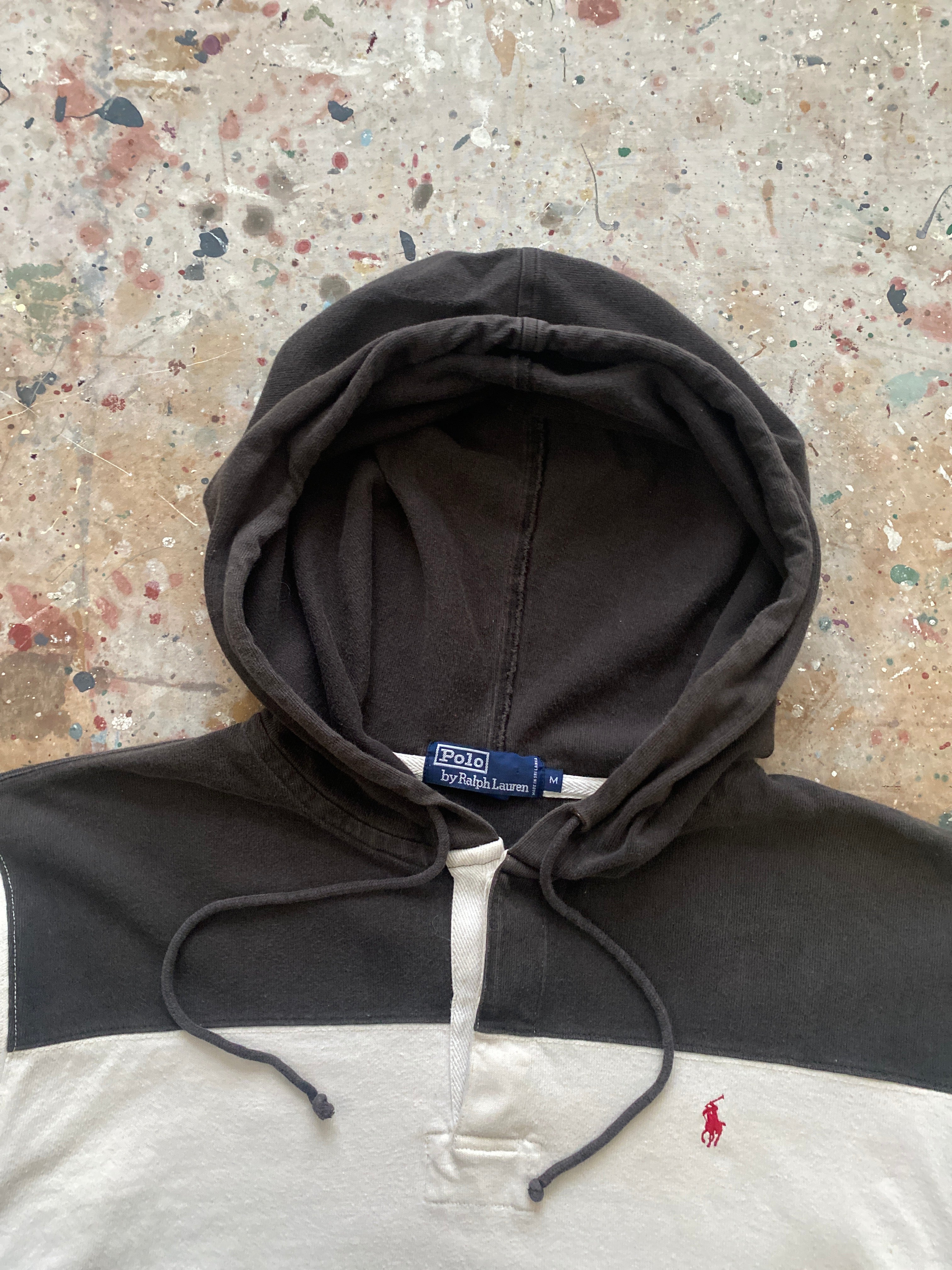 90s PRL hooded rugby shirt