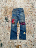 70s levi's 646 patchwork hippy jeans