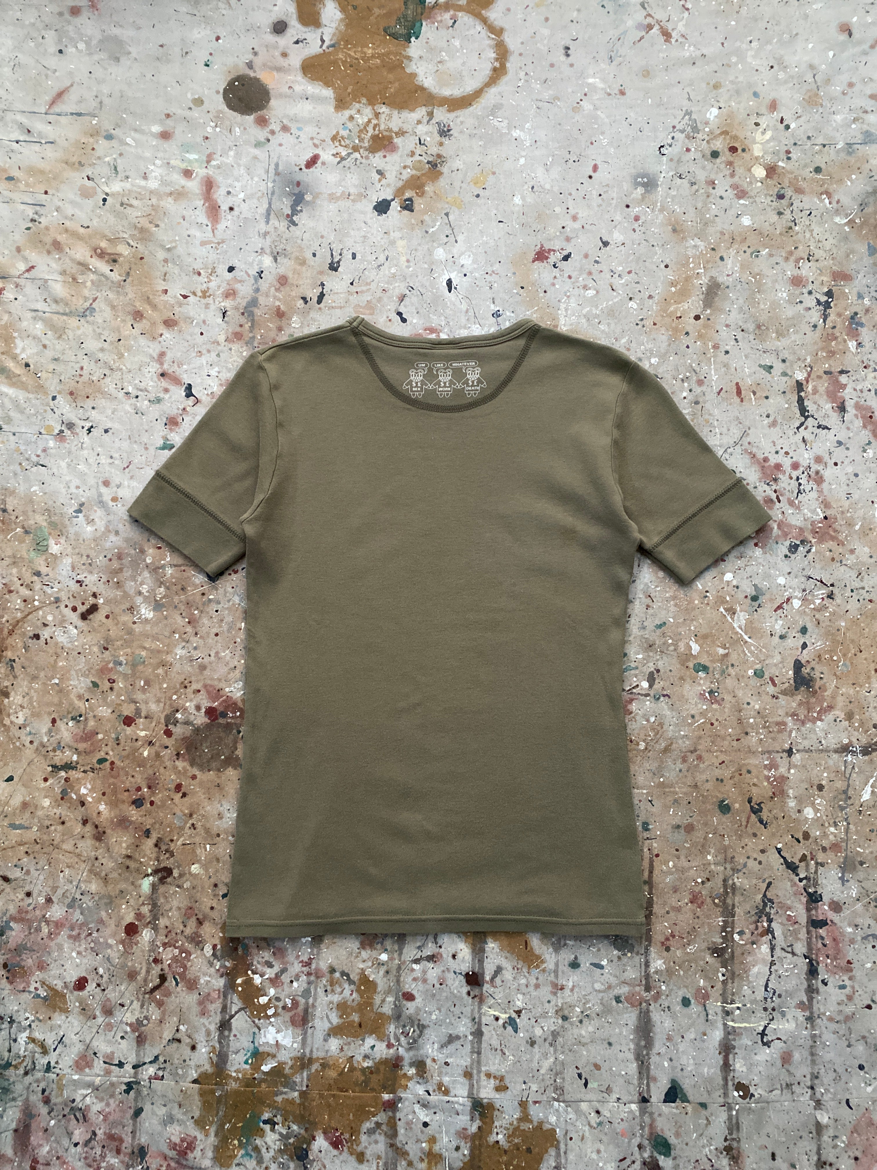 2002 "customer focused" sage green radiohead tee