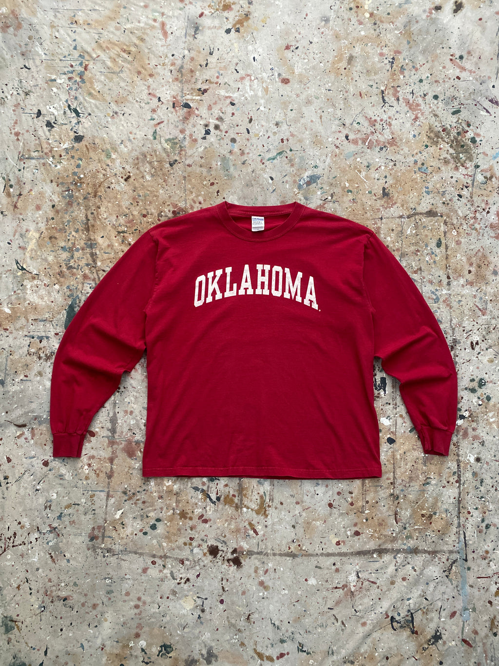 00s oklahoma university arch print long sleeve tee
