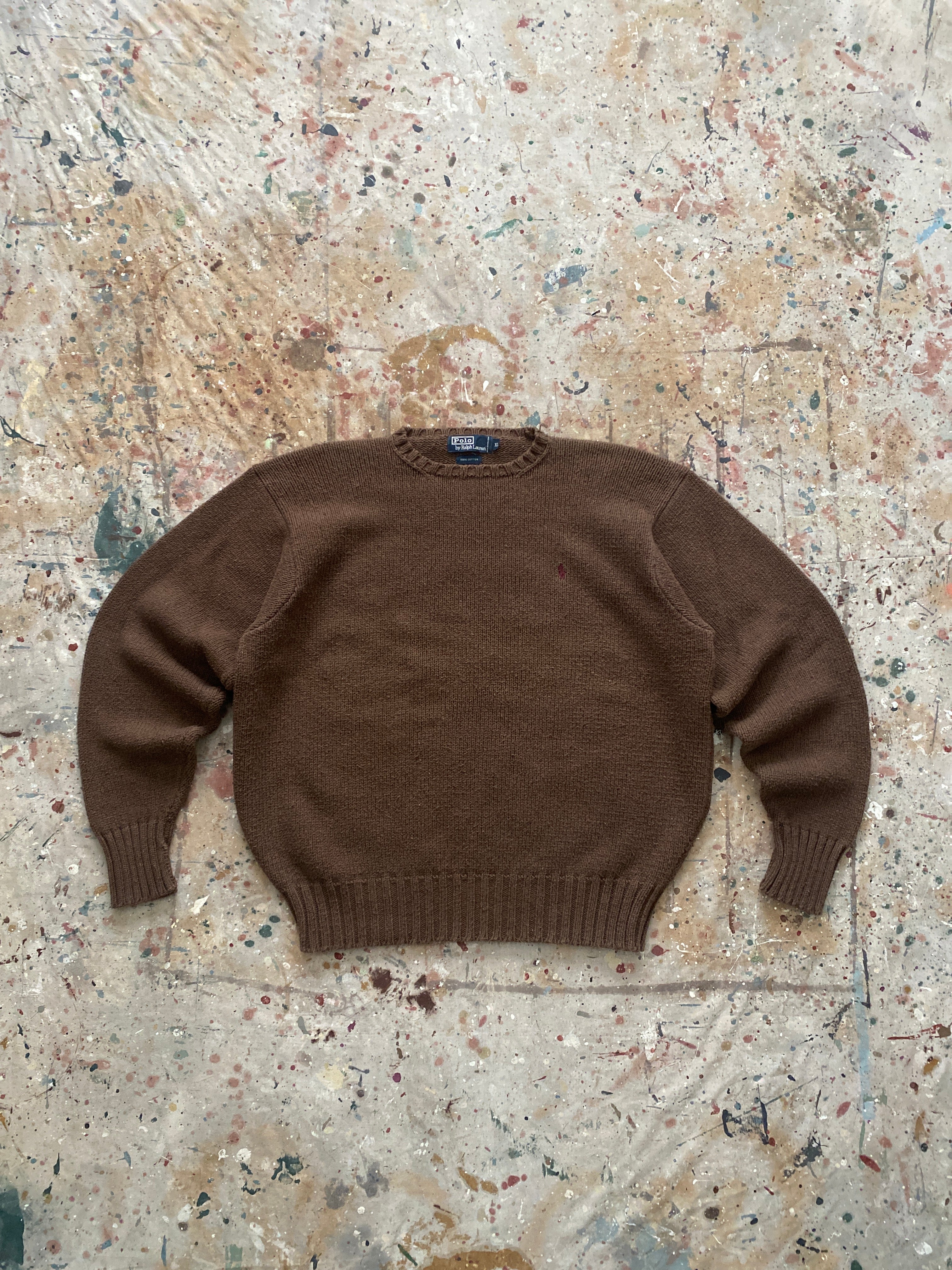 90s PRL brown knit sweater