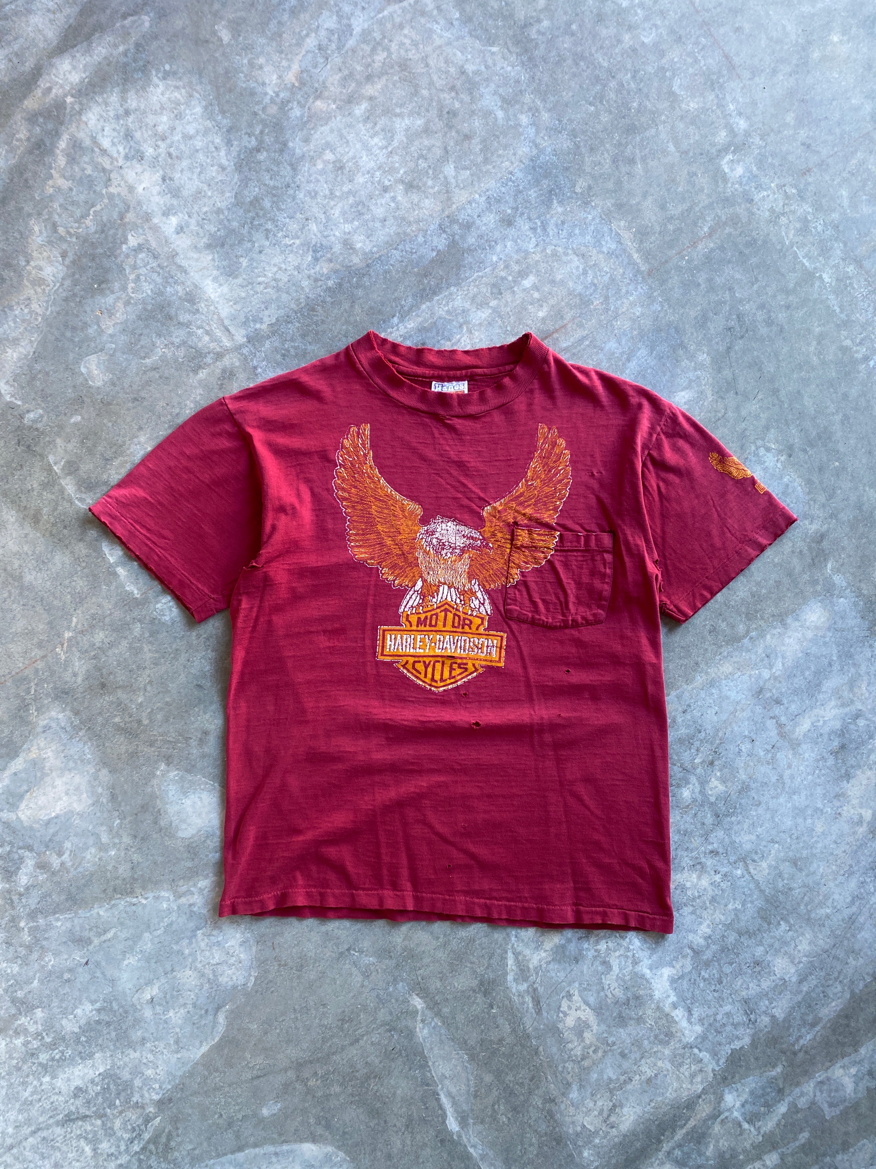 80s harley davidson pocket tee