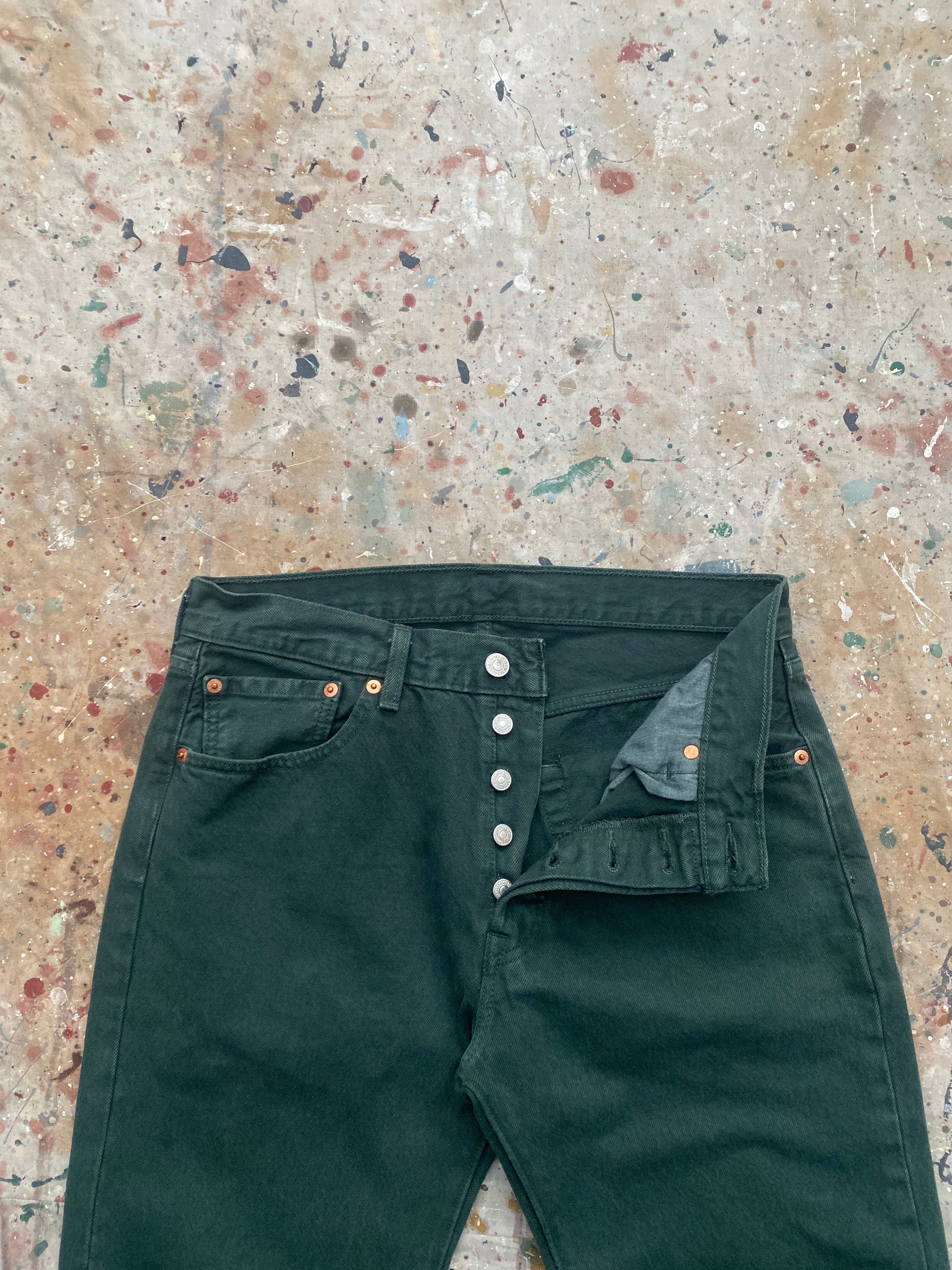 overdyed green levi's 501